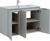 Тумба с раковиной Aquanet Алвита New 100 3 дверцы, серый