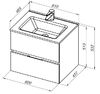 Тумба с раковиной Aquanet Алвита New 60 2 ящика, серый