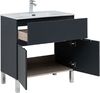 Тумба с раковиной Aquanet Алвита New 80 1 ящик, 2 дверцы, антрацит