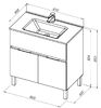 Тумба с раковиной Aquanet Алвита New 80 1 ящик, 2 дверцы, серый