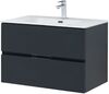 Тумба с раковиной Aquanet Алвита New 80 2 ящика, антрацит