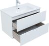 Тумба с раковиной Aquanet Алвита New 80 2 ящика, белый матовый
