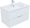Тумба с раковиной Aquanet Алвита New 80 2 ящика, белый матовый