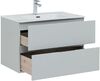Тумба с раковиной Aquanet Алвита New 80 2 ящика, серый