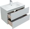 Тумба с раковиной Aquanet Алвита New 80 2 ящика, серый