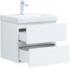 Тумба с раковиной Aquanet Беркли 50 белый глянец (2 ящика)