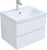 Тумба с раковиной Aquanet Беркли 60 белый глянец (2 ящика)