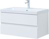 Тумба с раковиной Aquanet Беркли 80 белый глянец (2 ящика)