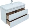 Тумба с раковиной Aquanet София 105 белый глянец (2 ящика)