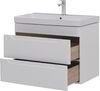 Тумба с раковиной Aquanet София 80 белый глянец (2 ящика)