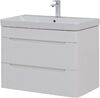 Тумба с раковиной Aquanet София 80 белый глянец (2 ящика)