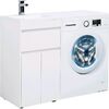 Тумба с раковиной Aquanet Токио 110 L белый (напольная, 1 ящик, 2 дверцы)