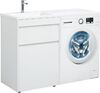 Тумба с раковиной Aquanet Токио 120 L белый (напольная, 1 ящик)