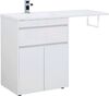 Тумба с раковиной Aquanet Токио 130 L белый (напольная, 1 ящик, 2 дверцы)