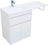Тумба с раковиной Aquanet Токио 130 L белый (напольная, 1 ящик, 2 дверцы)