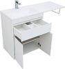 Тумба с раковиной Aquanet Токио 130 L белый (напольная, 1 ящик, 2 дверцы)