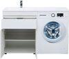 Тумба с раковиной Aquanet Токио 130 L белый (напольная, 1 ящик, 2 дверцы)