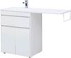 Тумба с раковиной Aquanet Токио 130 L белый (напольная, 1 ящик, 2 дверцы)