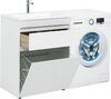 Тумба с раковиной Aquanet Токио 130 L белый (напольная, 1 ящик)