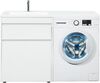 Тумба с раковиной Aquanet Токио 130 L белый (напольная, 1 ящик)