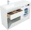 Тумба с раковиной Aquanet Токио 130 L белый (напольная, 1 ящик)