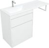 Тумба с раковиной Aquanet Токио 130 L белый (напольная, 1 ящик)