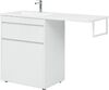 Тумба с раковиной Aquanet Токио 130 L белый (напольная, 1 ящик)