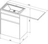 Тумба с раковиной Aquanet Токио 130 L белый (напольная, 1 ящик)