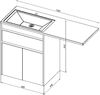 Тумба с раковиной Aquanet Токио 130 R белый (напольная, 1 ящик, 2 дверцы)