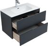 Комплект мебели для ванной Aquanet Алвита New 80 2 ящика, антрацит