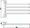 Держатель для полотенец поворотный (4-ой) Savol 87 (S-008704)