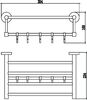 Полка для полотенец 40 см (3 крючка) Savol 87 (S-408745)