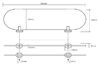Полочка стеклянная Bemeta OVAL 118402031 хром