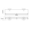 Полка стеклянная с бортиком WasserKRAFT Rhein K-6200 K-6244