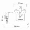 Смеситель для ванны с душем WasserKRAFT Wern 4200 4202L матовый хром
