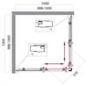 Душевой уголок BelBagno UNO-195-A-2-100-C-NERO, стекло Прозрачное