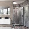 Душевая дверь BelBagno UNO-195-BF-1-130-C-NERO, стекло прозрачное, регулировка 128,8-131,2 см