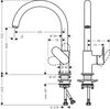Кухонный смеситель 260 Hansgrohe Vernis Blend M35 71870670 с поворотным изливом, черный