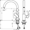 Кухонный смеситель 260 Hansgrohe Vernis Shape M35 71871670 с поворотным изливом, черный