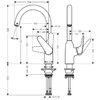 Кухонный смеситель 220, 1jet Hansgrohe 71802000, хром