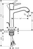 Смеситель для раковины Hansgrohe Metropol Classic 31302090, хром/золото