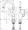 Кухонный смеситель 220, 1jet Hansgrohe 71802800, под сталь