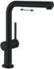 Кухонный смеситель 270, с вытяжным изливом, 1jet Hansgrohe 72808670, матовый черный