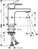 Смеситель для раковины Hansgrohe Vernis Shape 71568000, с сливным гарнитуром, хром