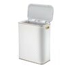 Корзина для белья Geralis SWG-B Ромб стежка, белая, кант золото, стандартная