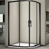 Душевой угол Veconi Rovigo RV-08B, 1200x900x1900, черный, стекло прозрачное