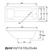 Чугунная ванна Byon Rutta 170x70 с ножками в комплекте