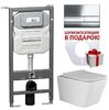 Унитаз с крышкой, инсталляцией и кнопкой смава Сет 4 в 15 Ceramica Nova Metric CN3007_1002CH_1000