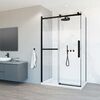 Душевой уголок Vincea Como Soft VSR-1CS9011CLB, 1100*900, черный, стекло прозрачное