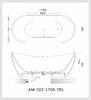 Акриловая ванна ARTMAX AM-502-1700-785 отдельно стоящая